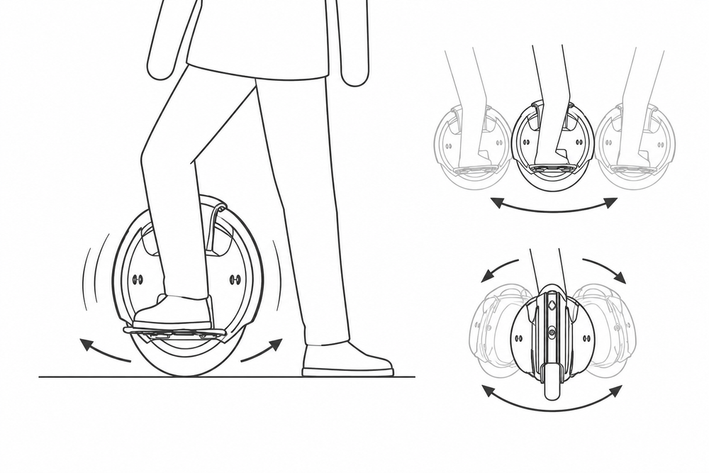 One-foot electric unicycle control practice